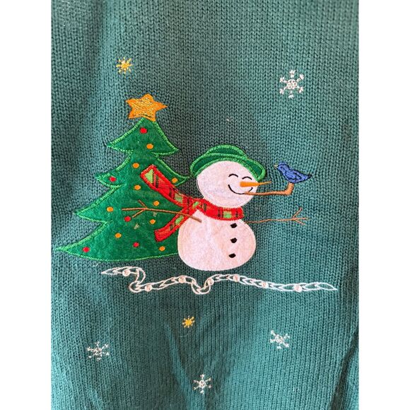 Vintage White Stag Holiday Christmas Snowman Sweater Vest Size XL - Picture 4 of 5